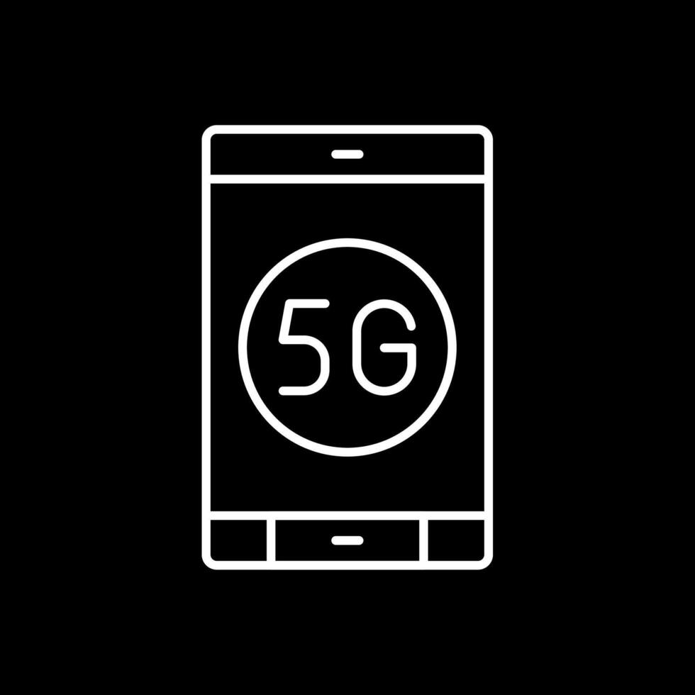 5g linea rovesciato icona vettore