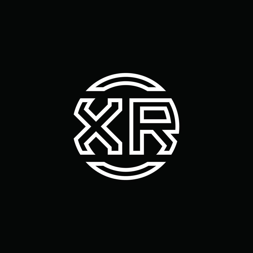 xr logo monogramma con modello di design arrotondato cerchio spazio negativo vettore