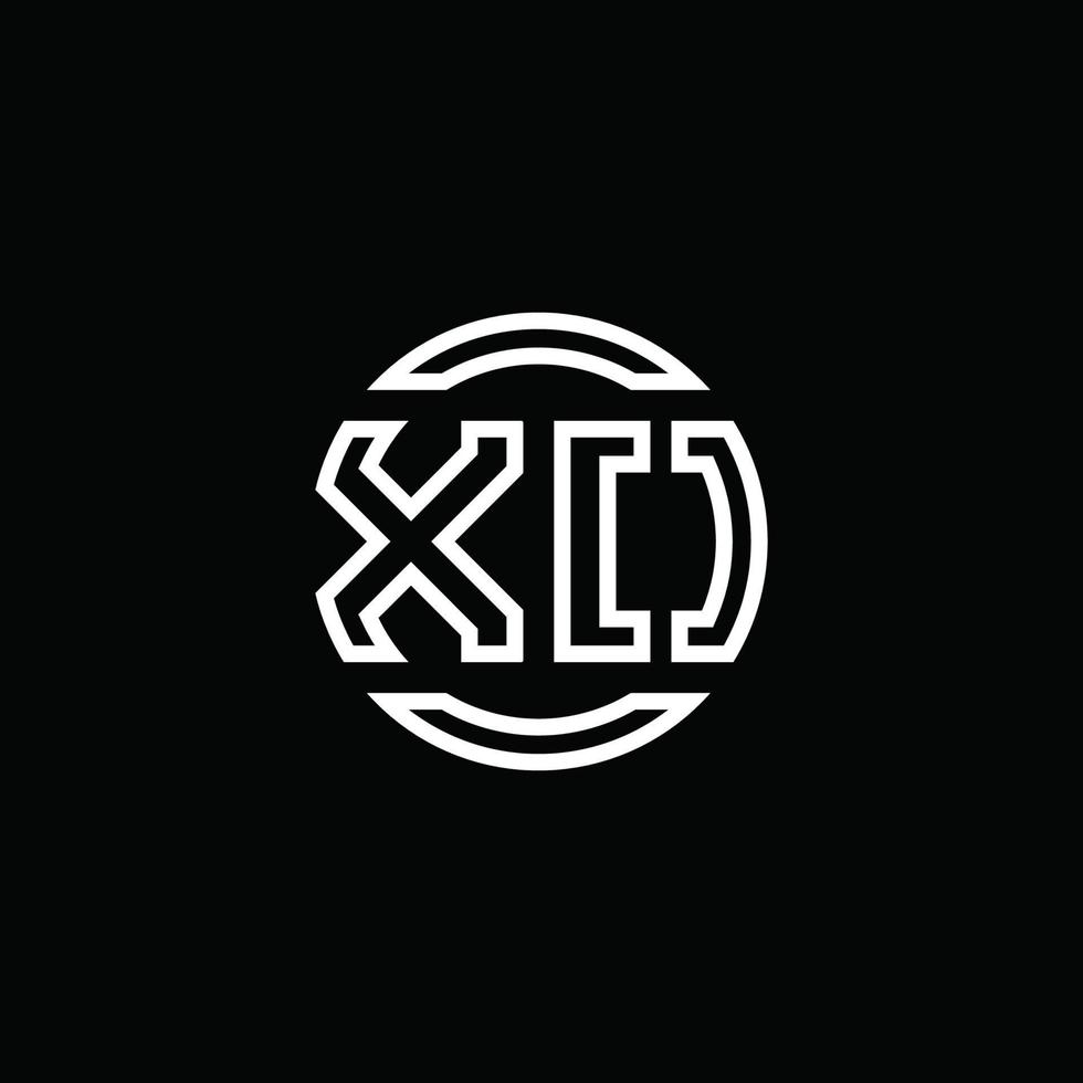 xo logo monogramma con modello di design arrotondato cerchio spazio negativo vettore