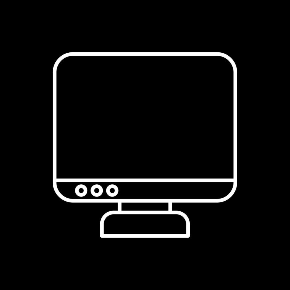 icona della linea del monitor invertita vettore