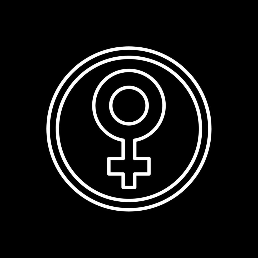 femmina simbolo linea rovesciato icona vettore