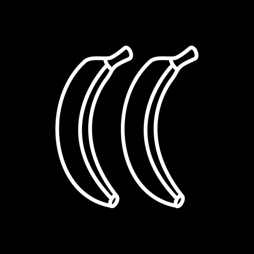 banane linea rovesciato icona vettore