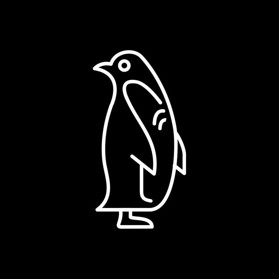 pinguino linea rovesciato icona vettore