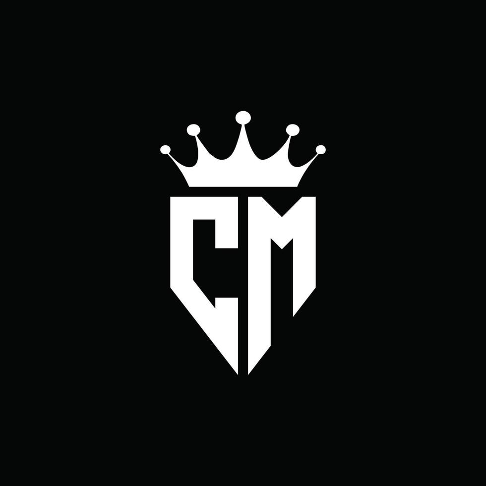 cm logo monogramma stile emblema con modello di design a forma di corona vettore