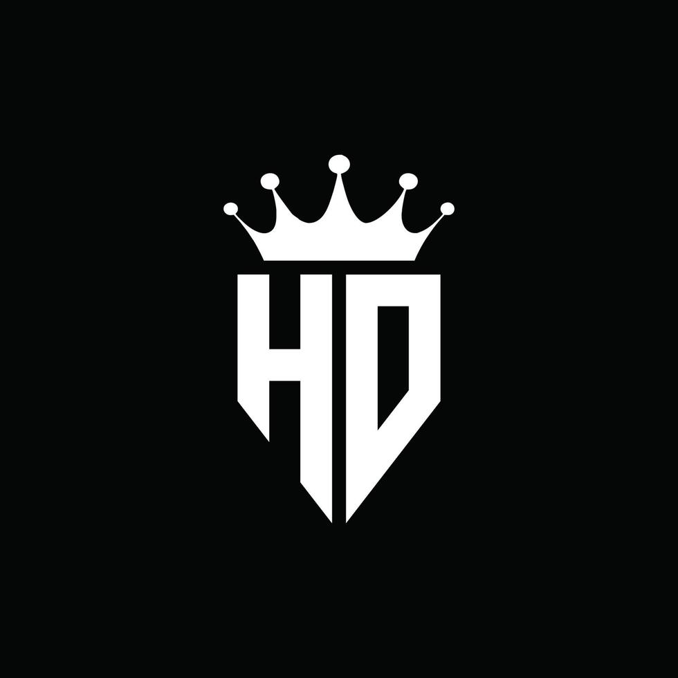 stile emblema monogramma logo hd con modello di design a forma di corona vettore