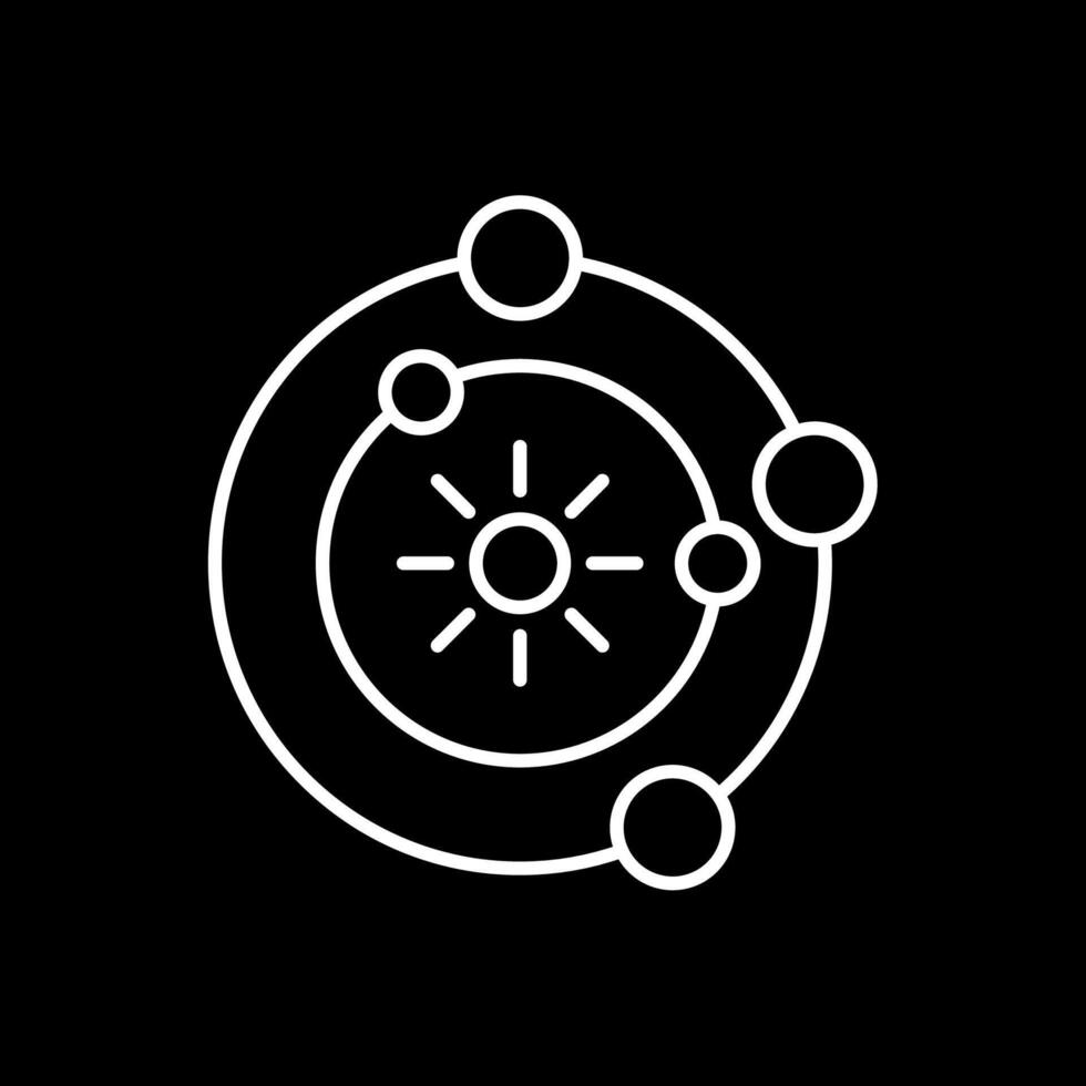solare sistema linea rovesciato icona vettore