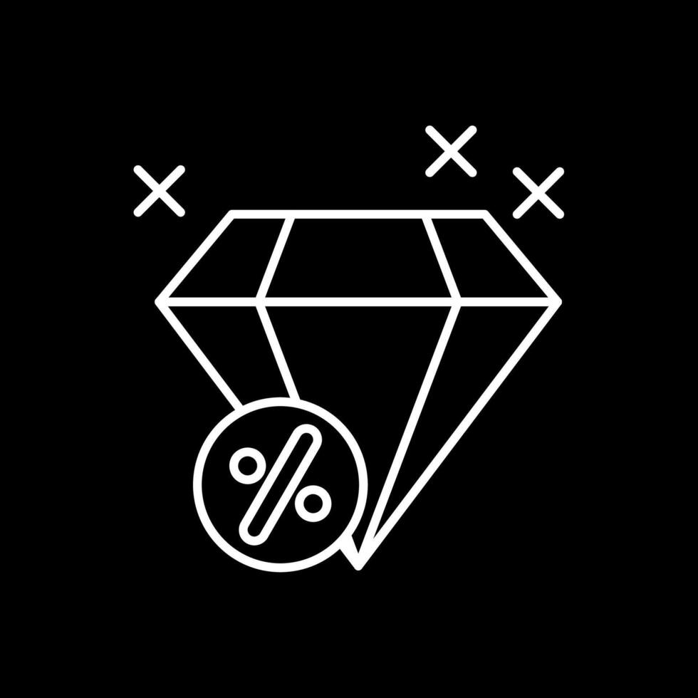 icona invertita linea di diamante vettore