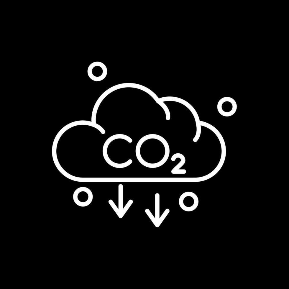 icona linea co2 invertita vettore