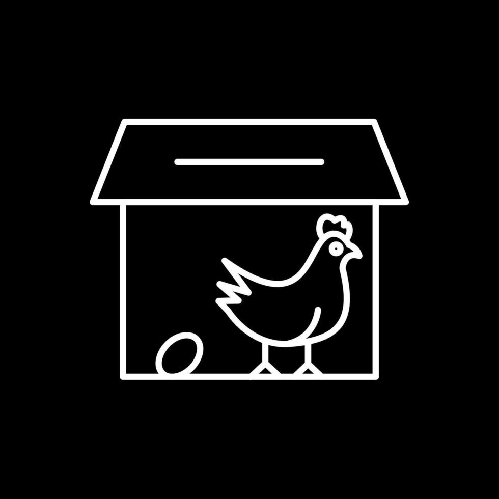 pollo coop linea rovesciato icona vettore