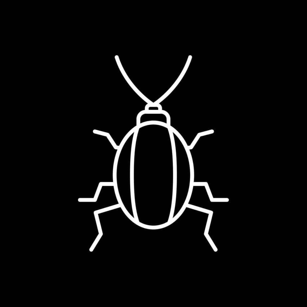 scarafaggio linea rovesciato icona vettore