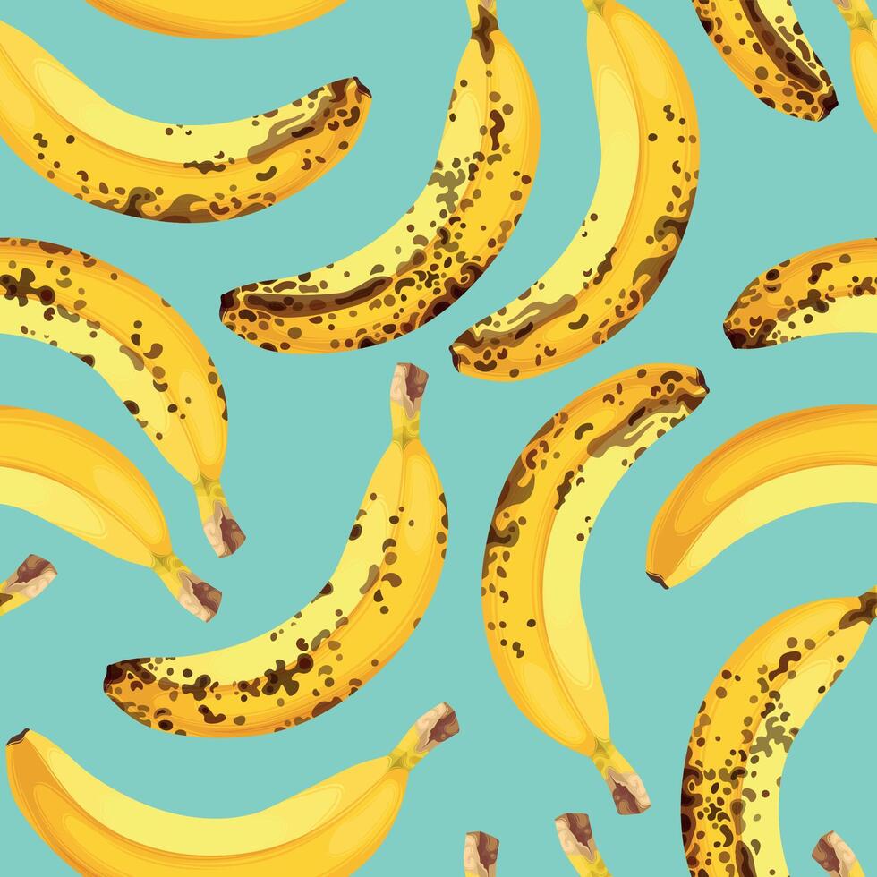 senza soluzione di continuità modello di giallo banane su un' blu sfondo. giallo frutta. vettore