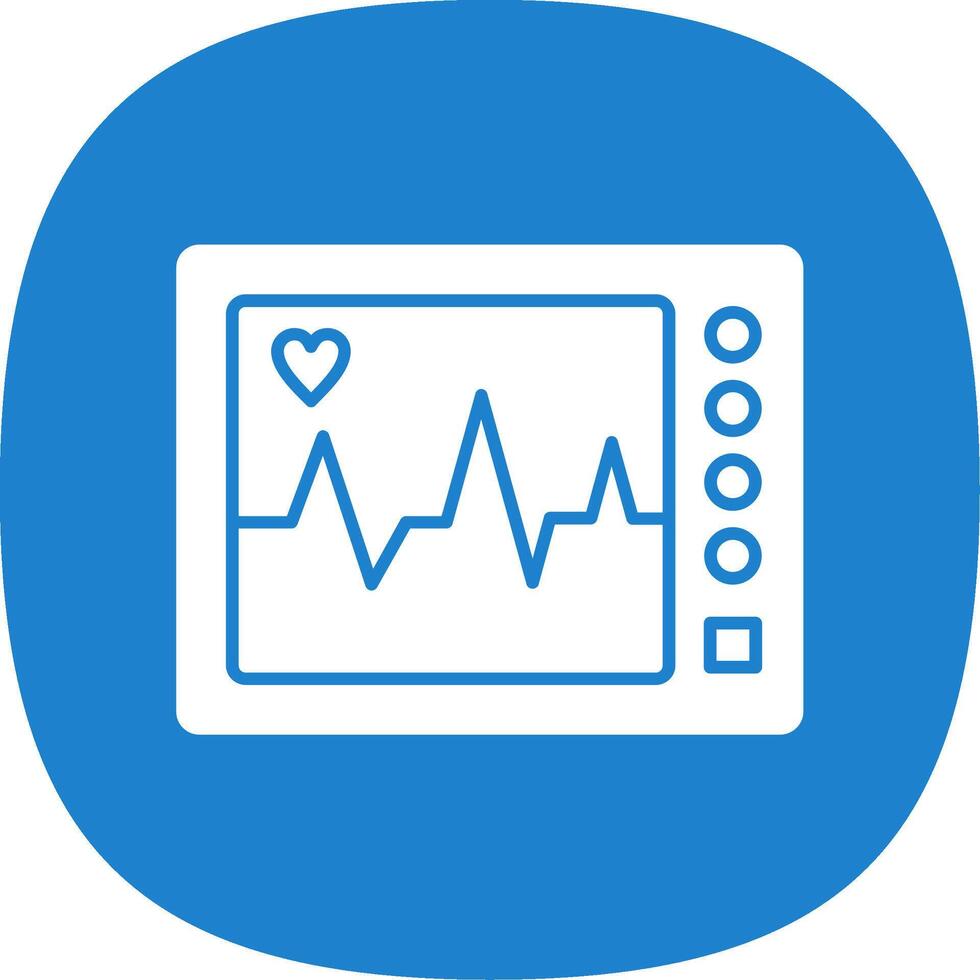 ecg macchina glifo curva icona vettore