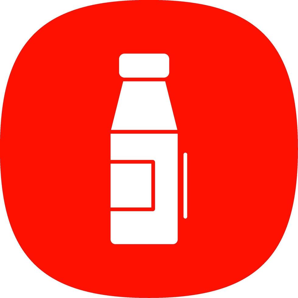 latte bottiglia glifo curva icona vettore
