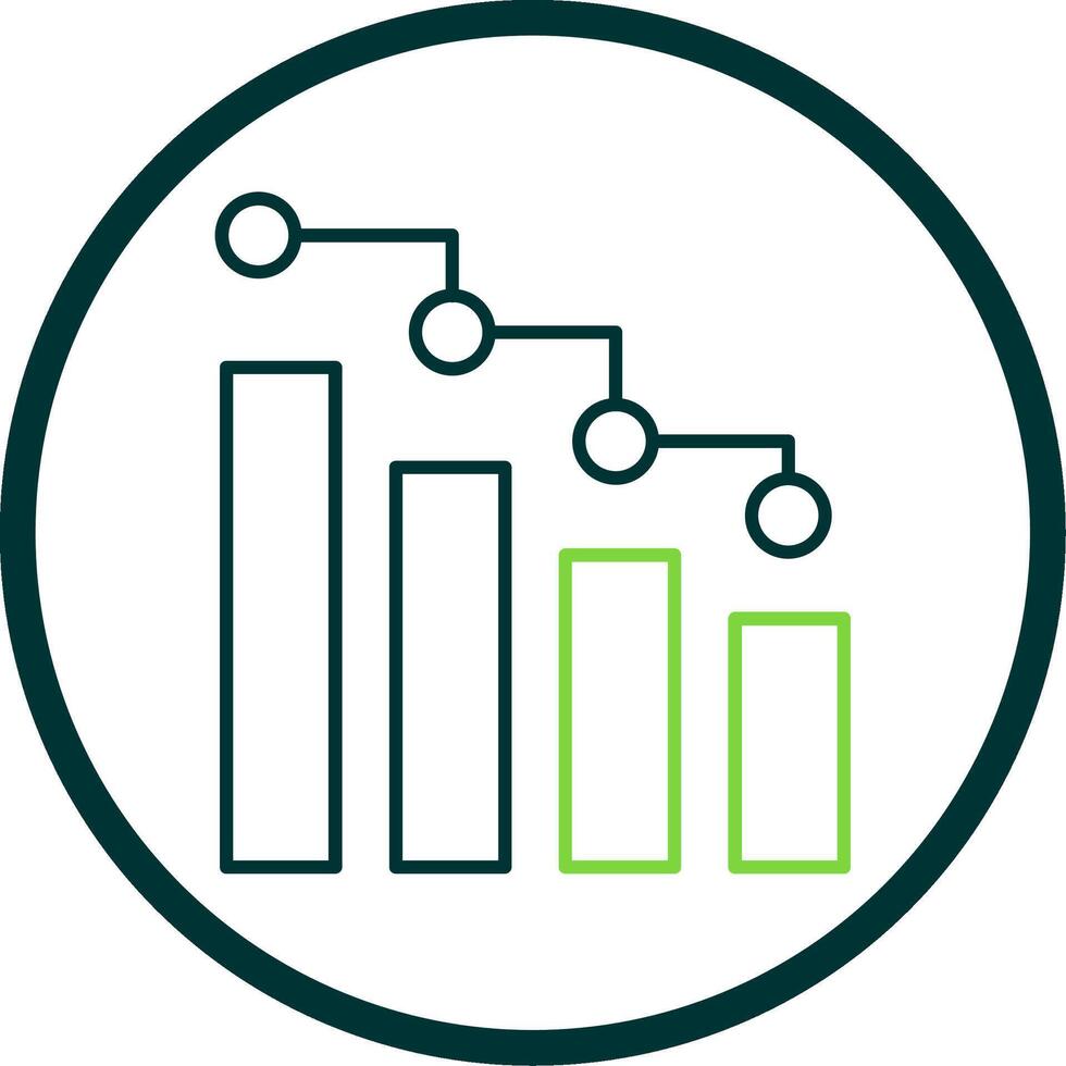 bar grafico linea cerchio icona vettore
