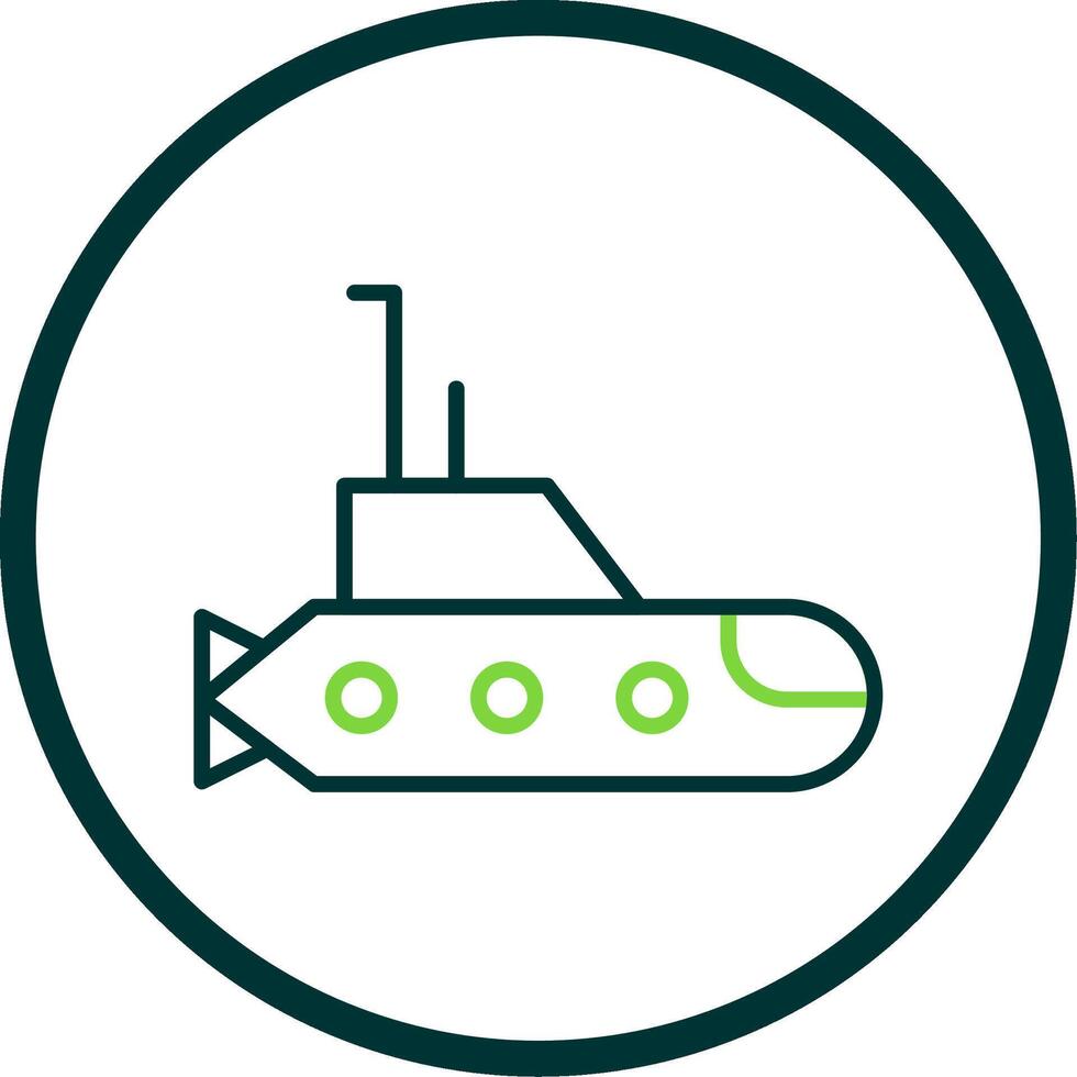 sottomarino linea cerchio icona vettore