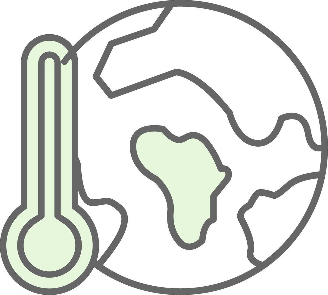 globale riscaldamento fillay icona vettore