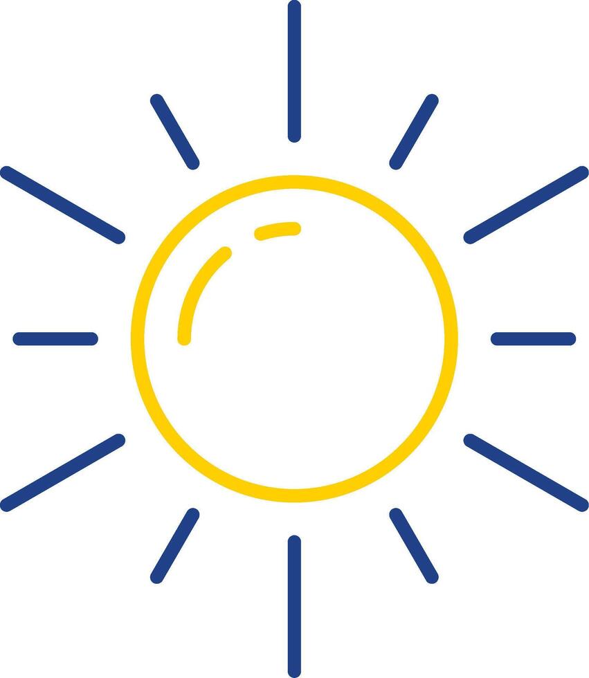 icona a due colori della linea del sole vettore