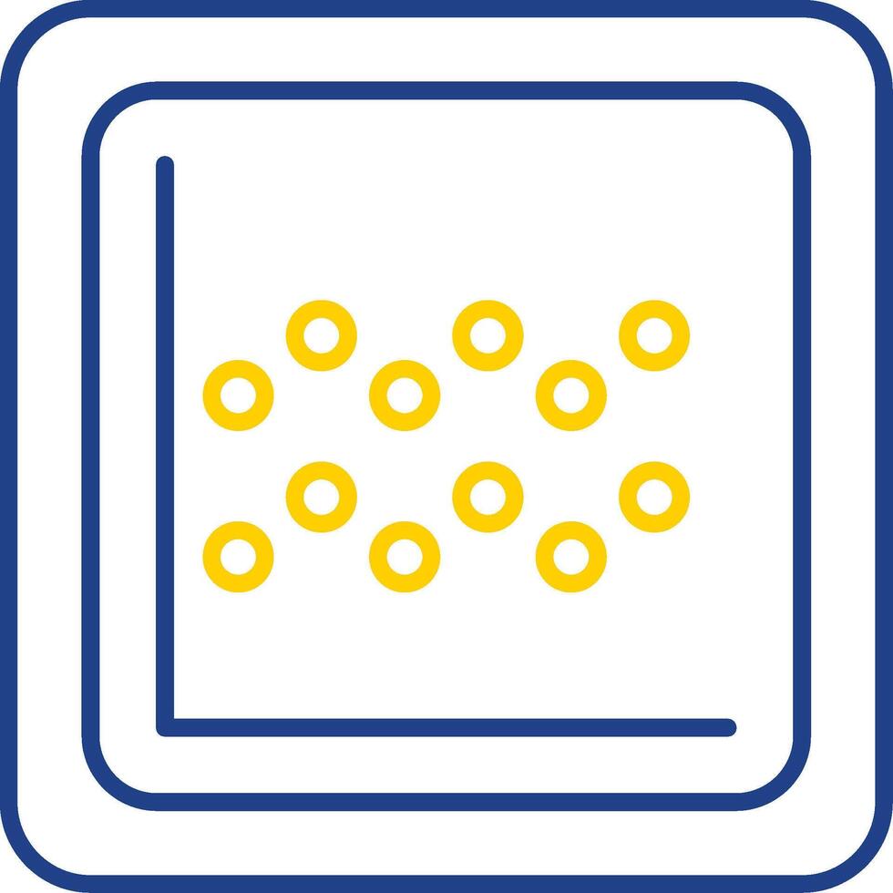 grafico linea Due colore icona vettore