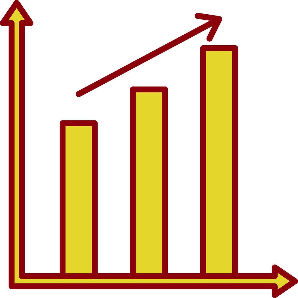 icona a due colori della linea del grafico a barre vettore