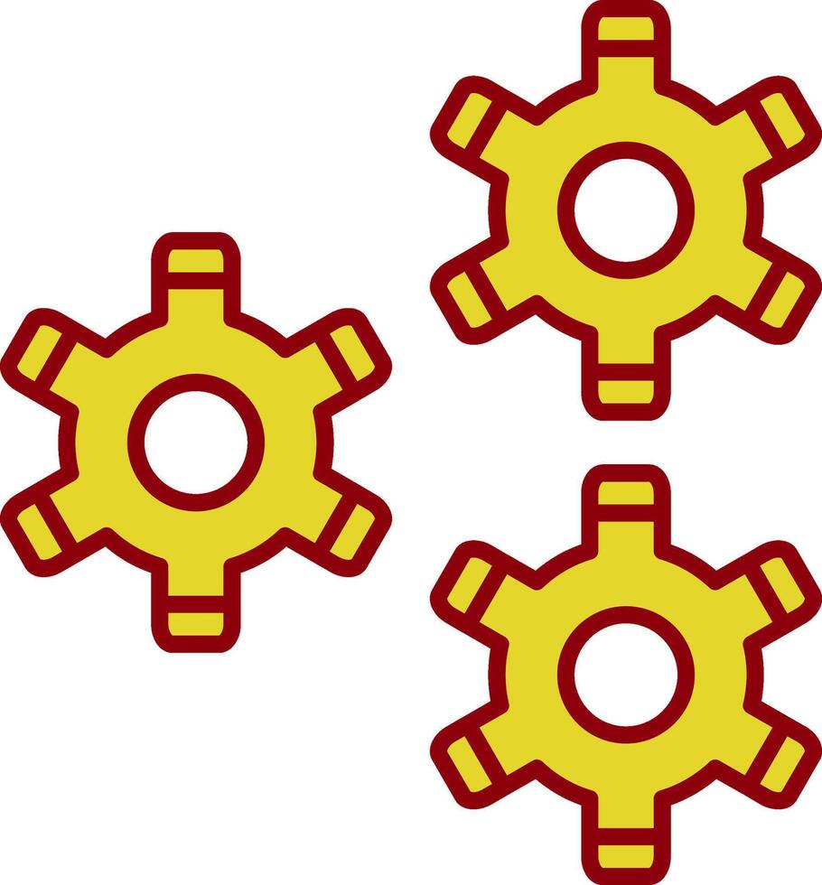 icona a due colori della linea degli ingranaggi vettore