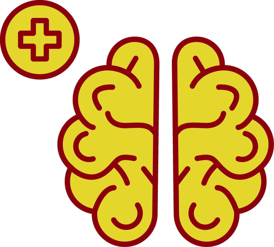 neurologia linea Due colore icona vettore
