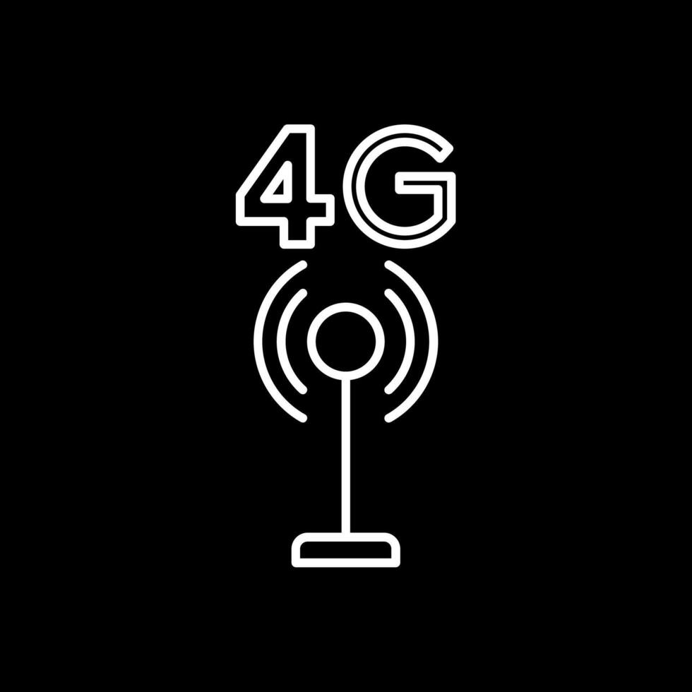 4g linea rovesciato icona vettore