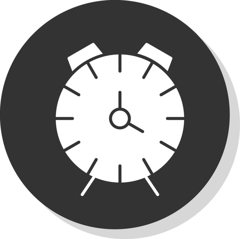 allarme orologio glifo grigio cerchio icona vettore