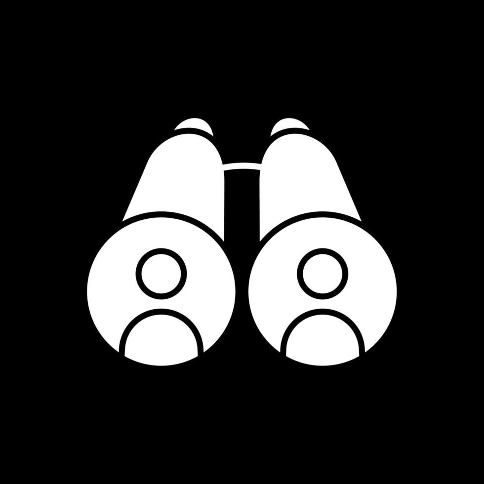 icona del binocolo glifo invertito vettore
