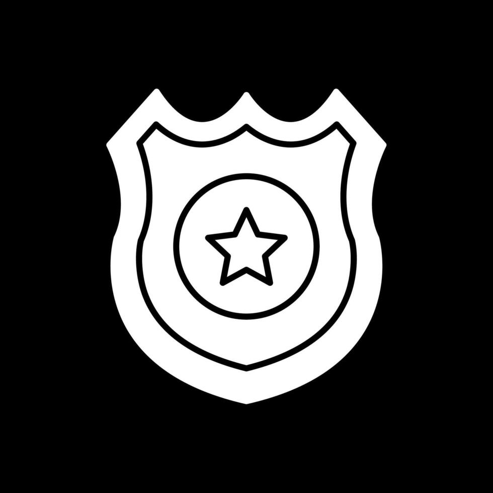 polizia distintivo glifo rovesciato icona vettore