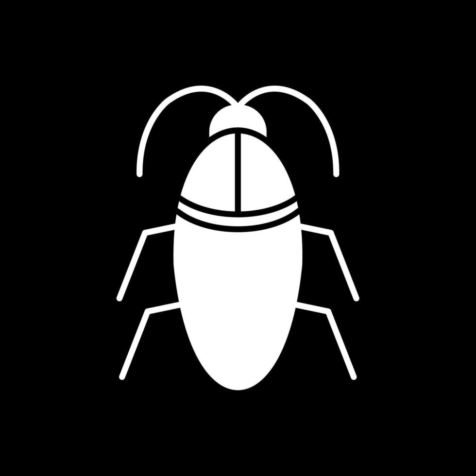 scarafaggio glifo rovesciato icona vettore