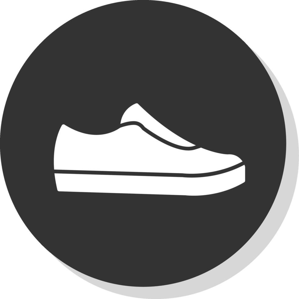 scarpe glifo grigio cerchio icona vettore