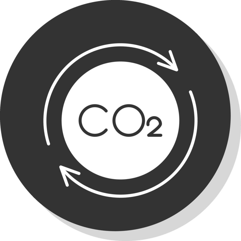 carbonio ciclo glifo grigio cerchio icona vettore