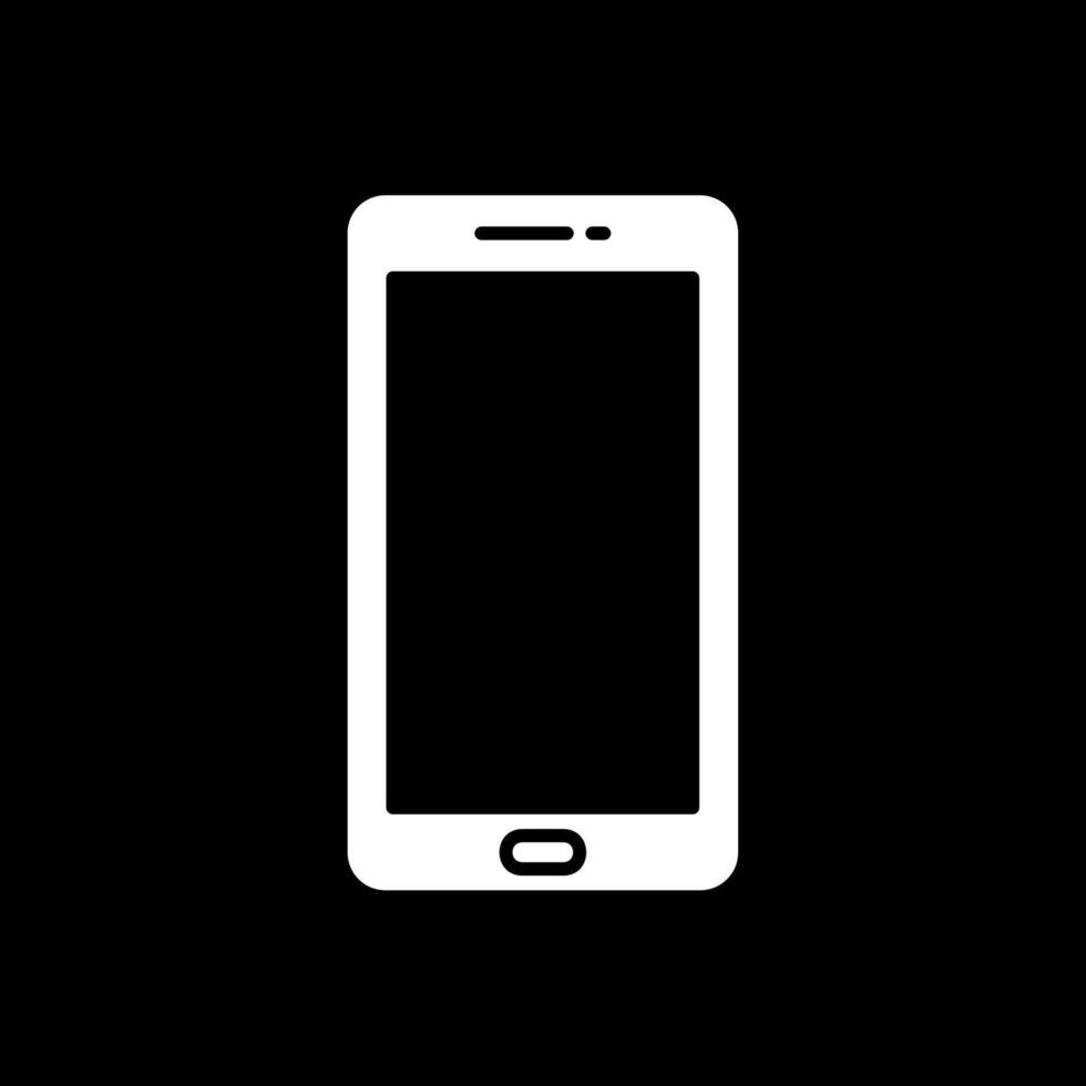 mobile Telefono glifo rovesciato icona vettore