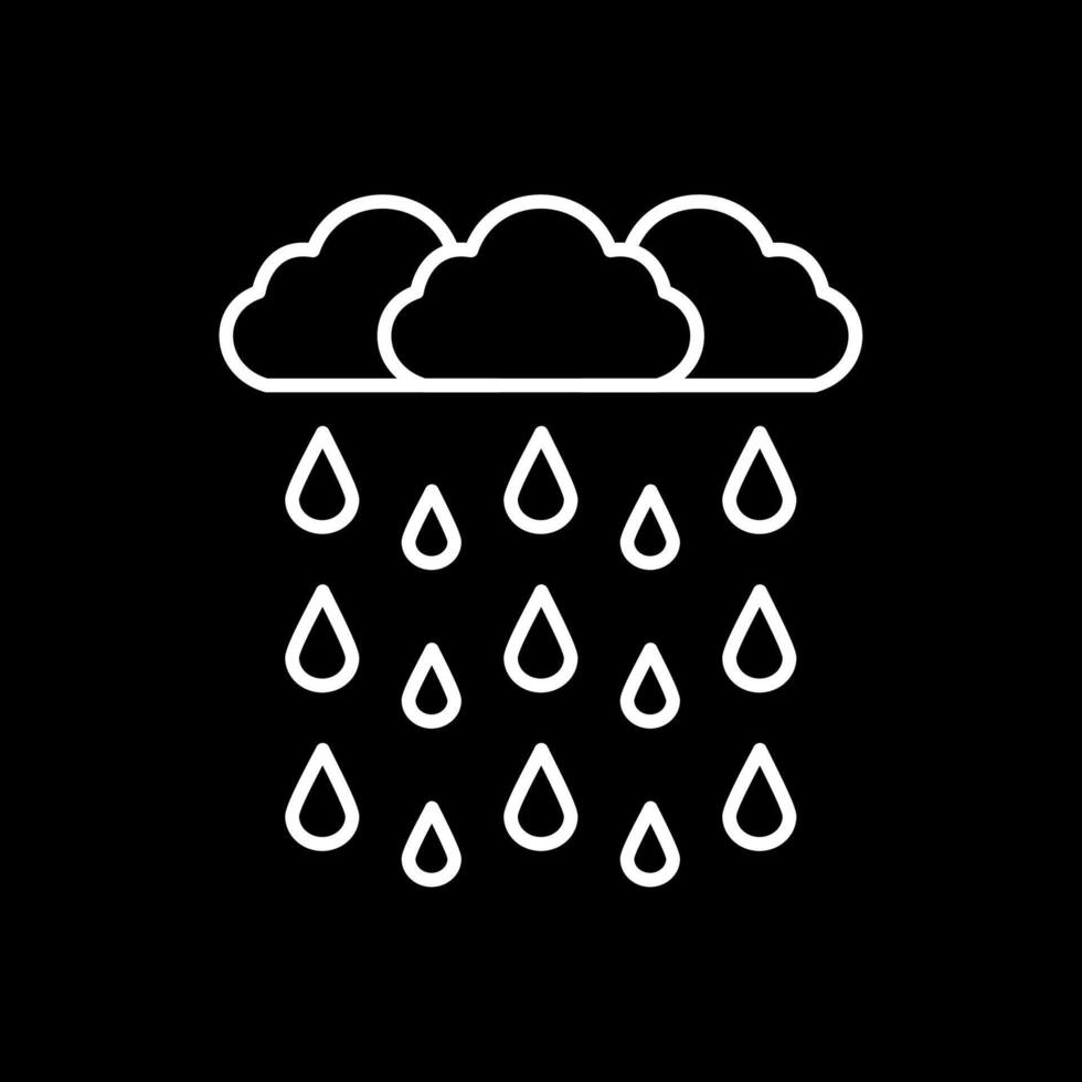 pesante pioggia linea rovesciato icona vettore