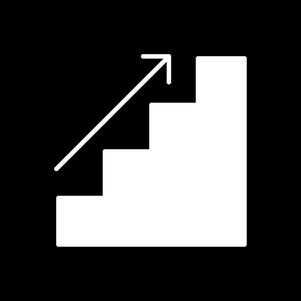 icona del glifo delle scale invertito vettore