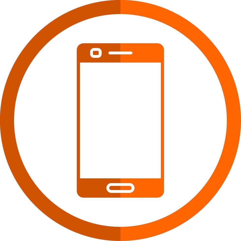 mobile Telefono glifo arancia cerchio icona vettore
