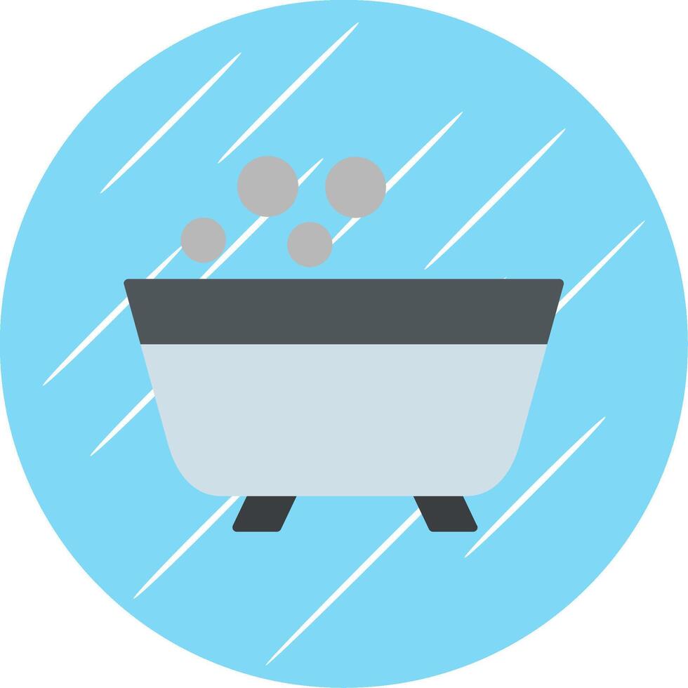 vasca da bagno piatto blu cerchio icona vettore