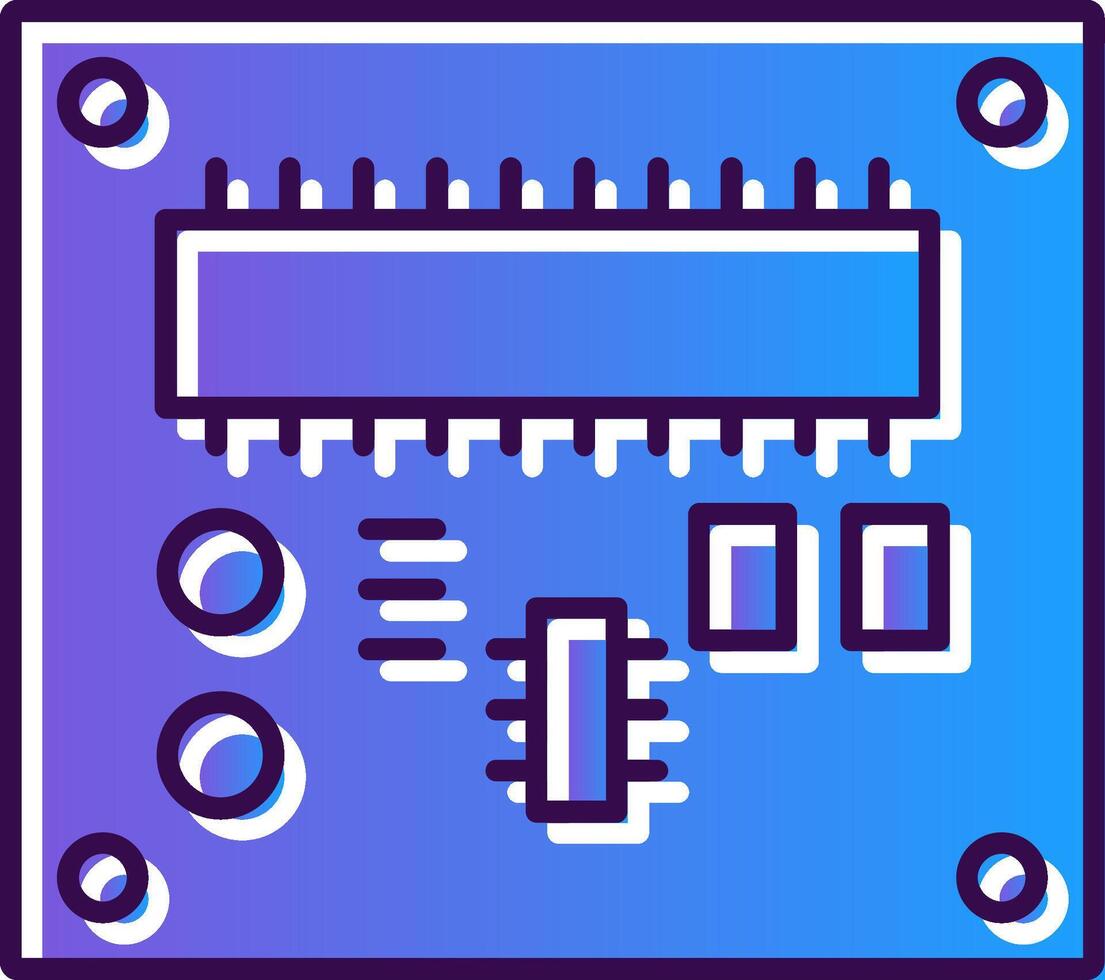 pcb tavola pendenza pieno icona vettore