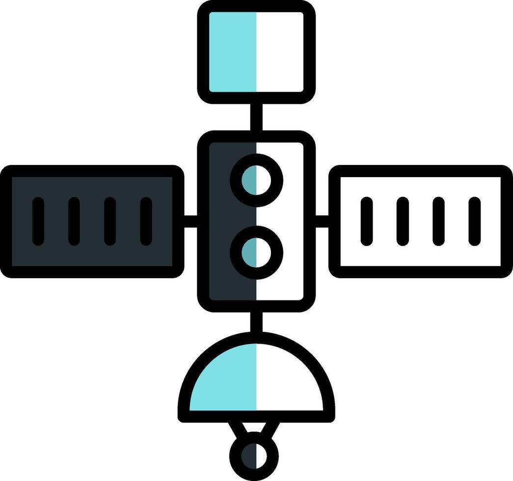 satellitare pieno metà tagliare icona vettore