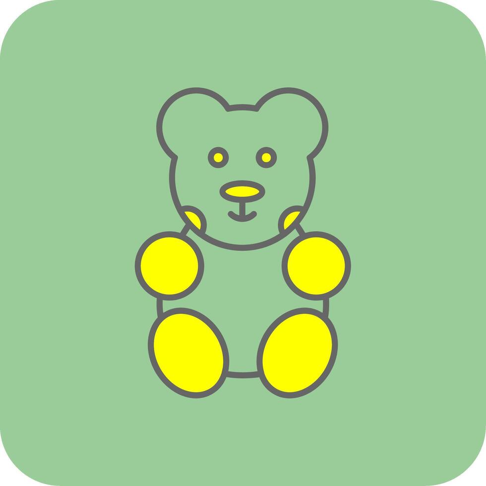 orso pieno giallo icona vettore