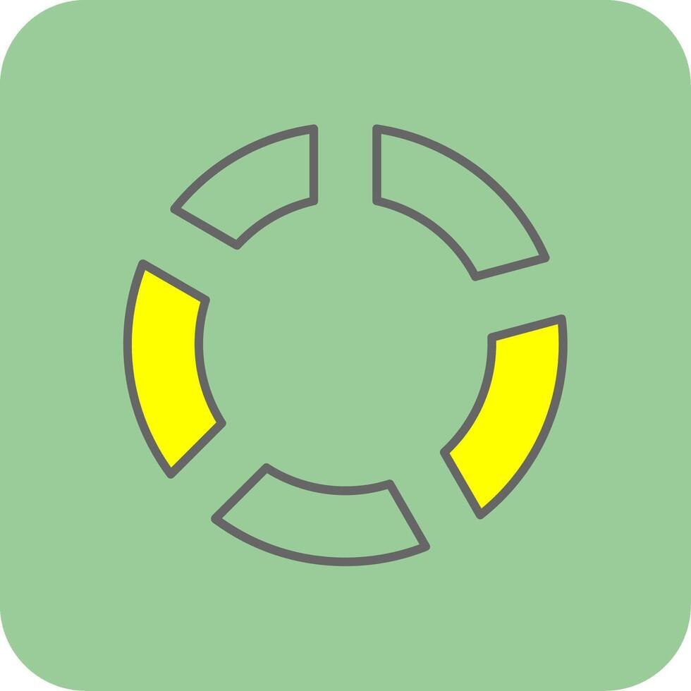 torta grafico pieno giallo icona vettore