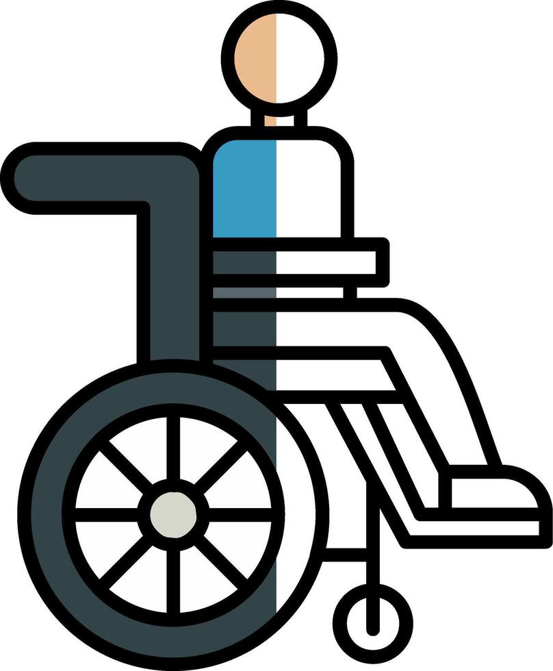Disabilitato persona pieno metà tagliare icona vettore