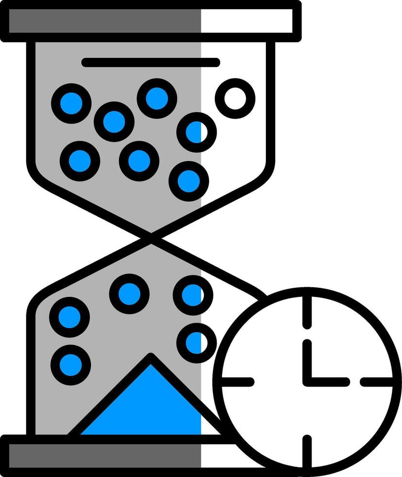 clessidra pieno metà tagliare icona vettore
