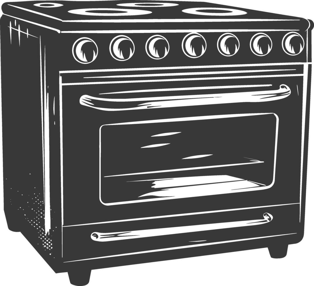 ai generato silhouette forno cucinando attrezzo nero colore solo vettore