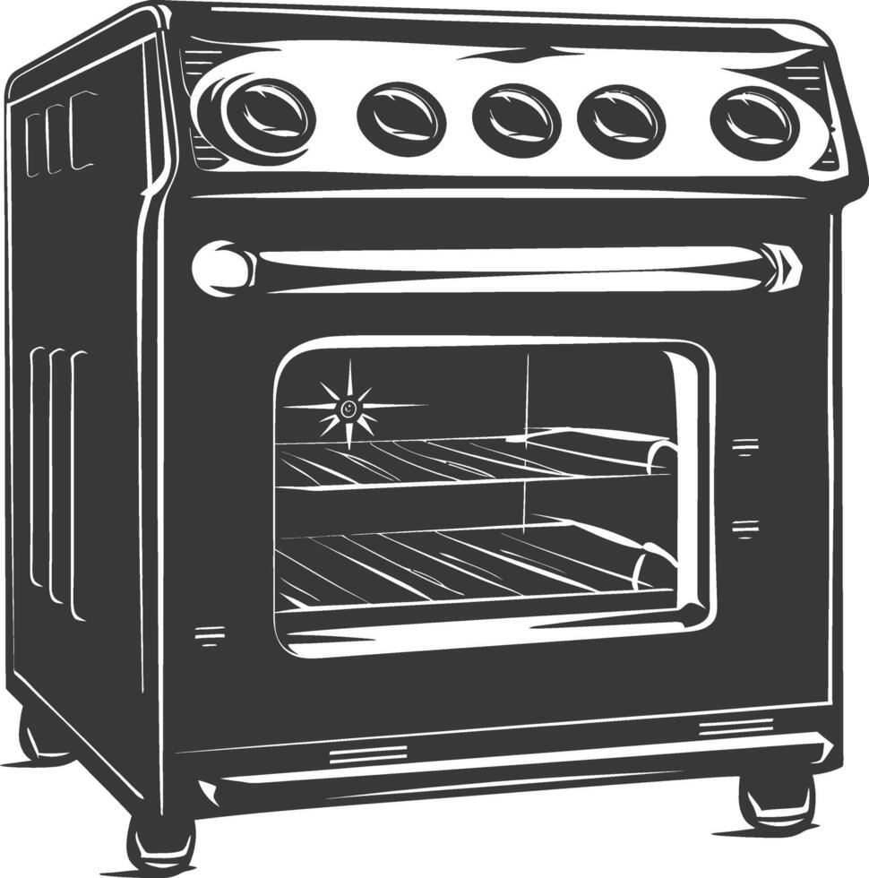 ai generato silhouette forno cucinando attrezzo nero colore solo vettore