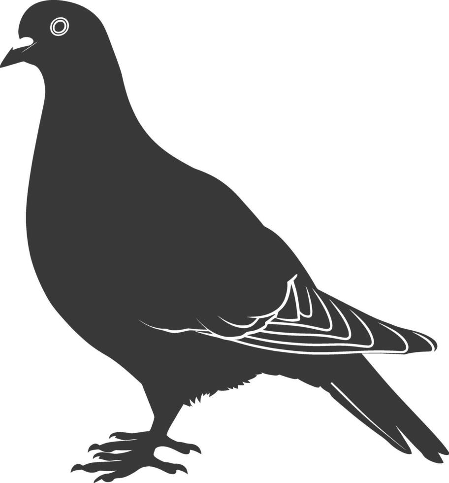 ai generato silhouette colomba uccello animale nero colore solo pieno corpo vettore