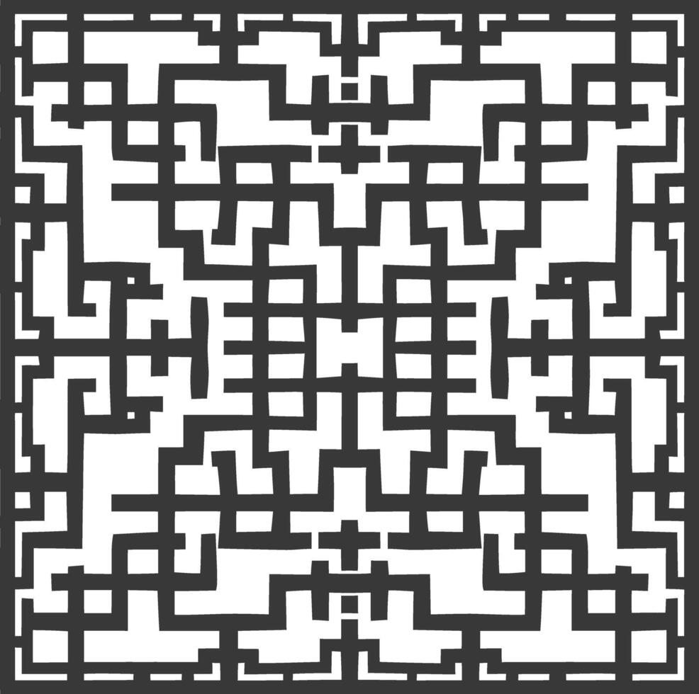 silhouette di classico Cinese finestra reticolo modello nero colore solo vettore