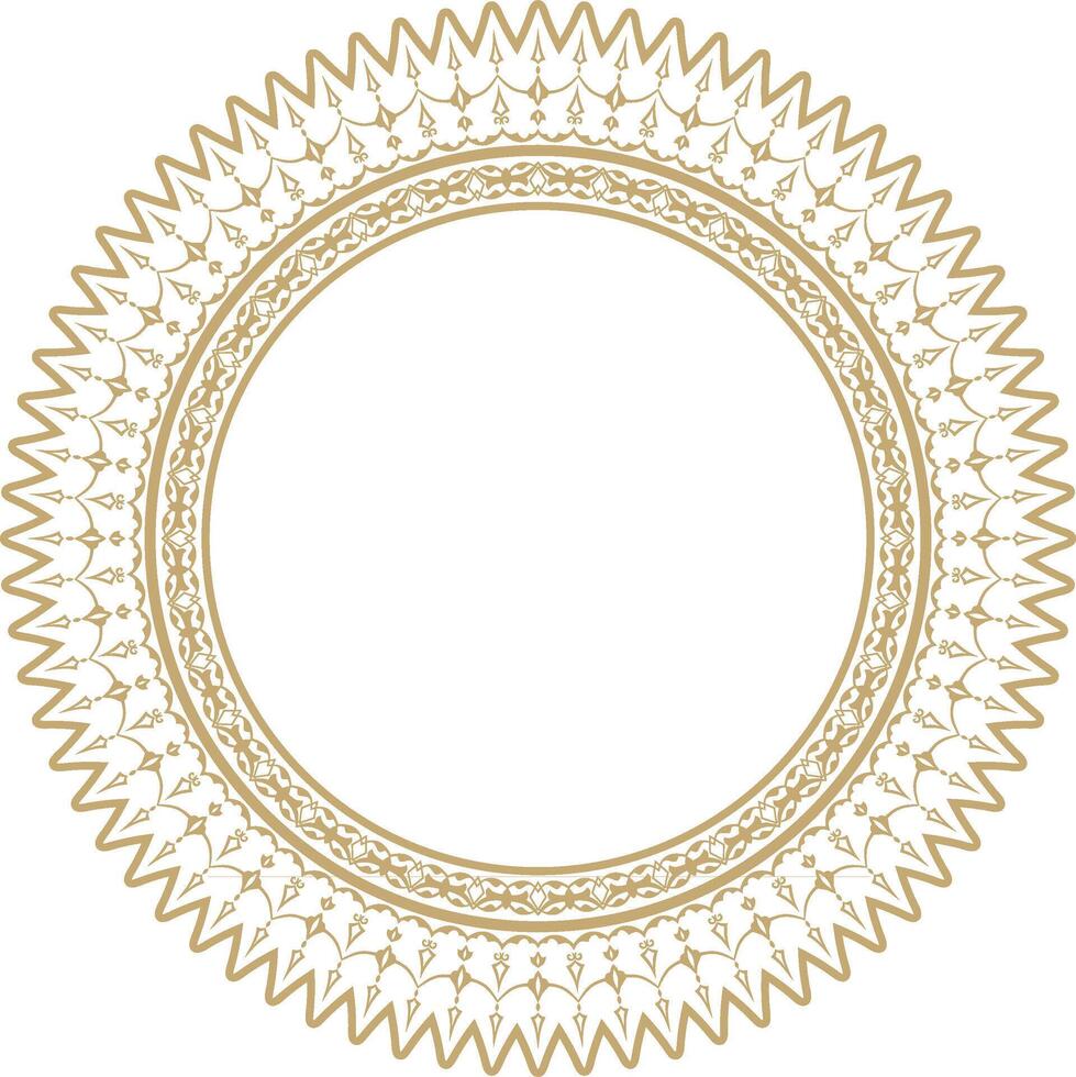 d'oro il giro Turco ornamento. ottomano cerchio, squillo, telaio vettore