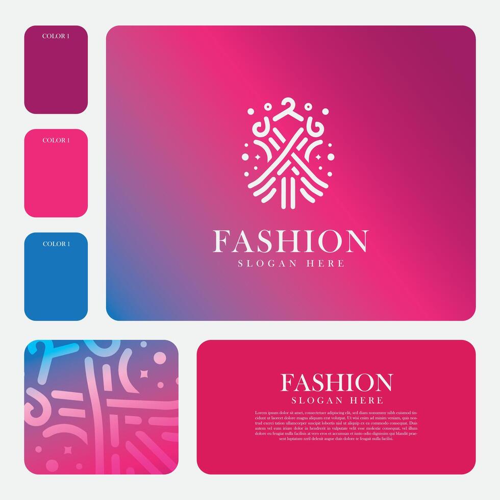 moda logo disegno, con un' minimalista e elegante piatto stile, adatto per attività commerciale marca loghi nel il moda settore vettore