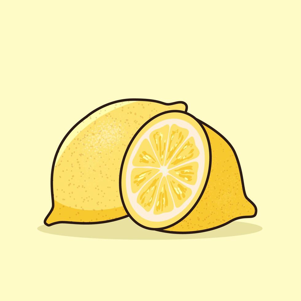 Due coppie di limoni frutta illustrazione vettore